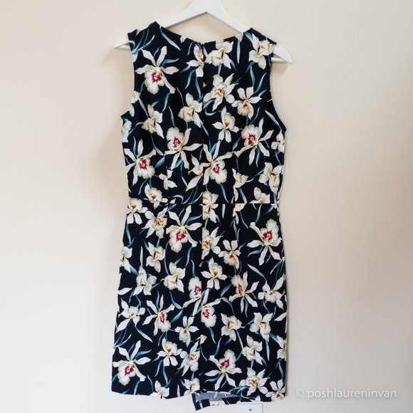 Black Shift Dress with Tropical Print – Women's Resort Wear - Size 6 - Picture 14 of 15